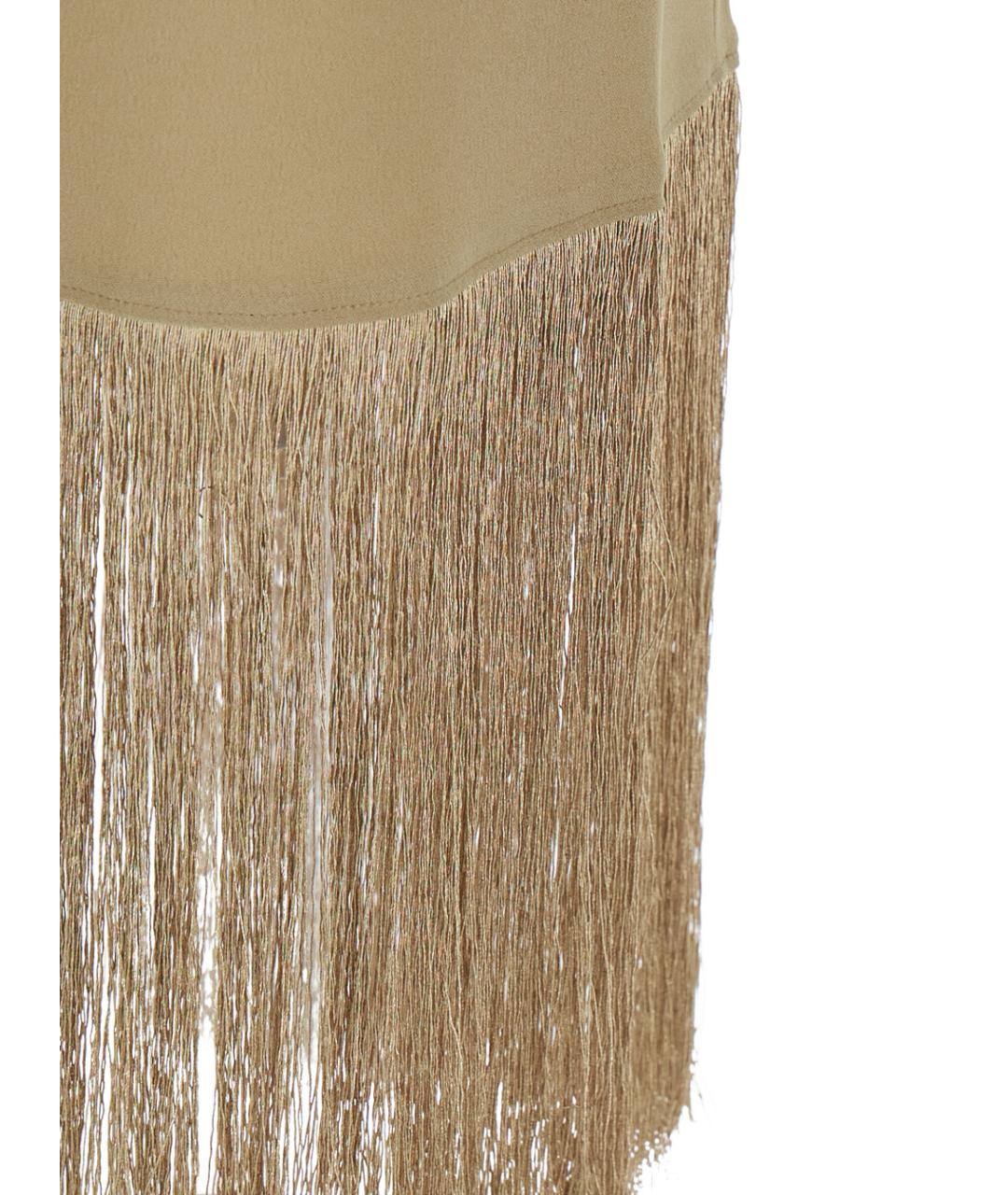 TALLER MARMO Бежевое ацетатное вечернее платье, фото 3