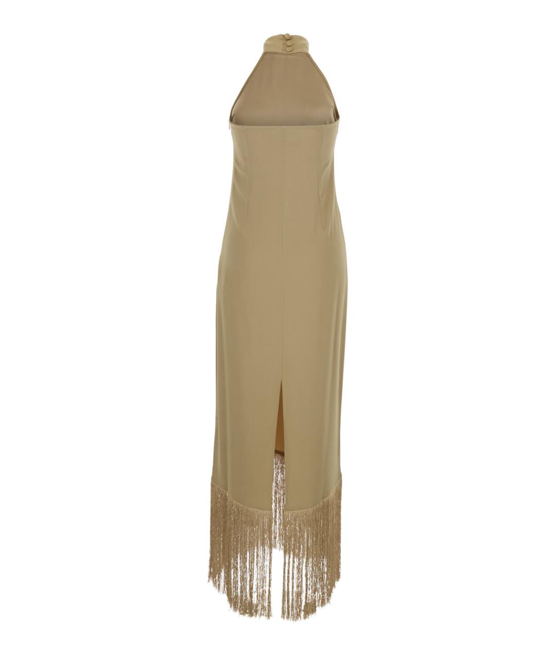 TALLER MARMO Бежевое ацетатное вечернее платье, фото 2