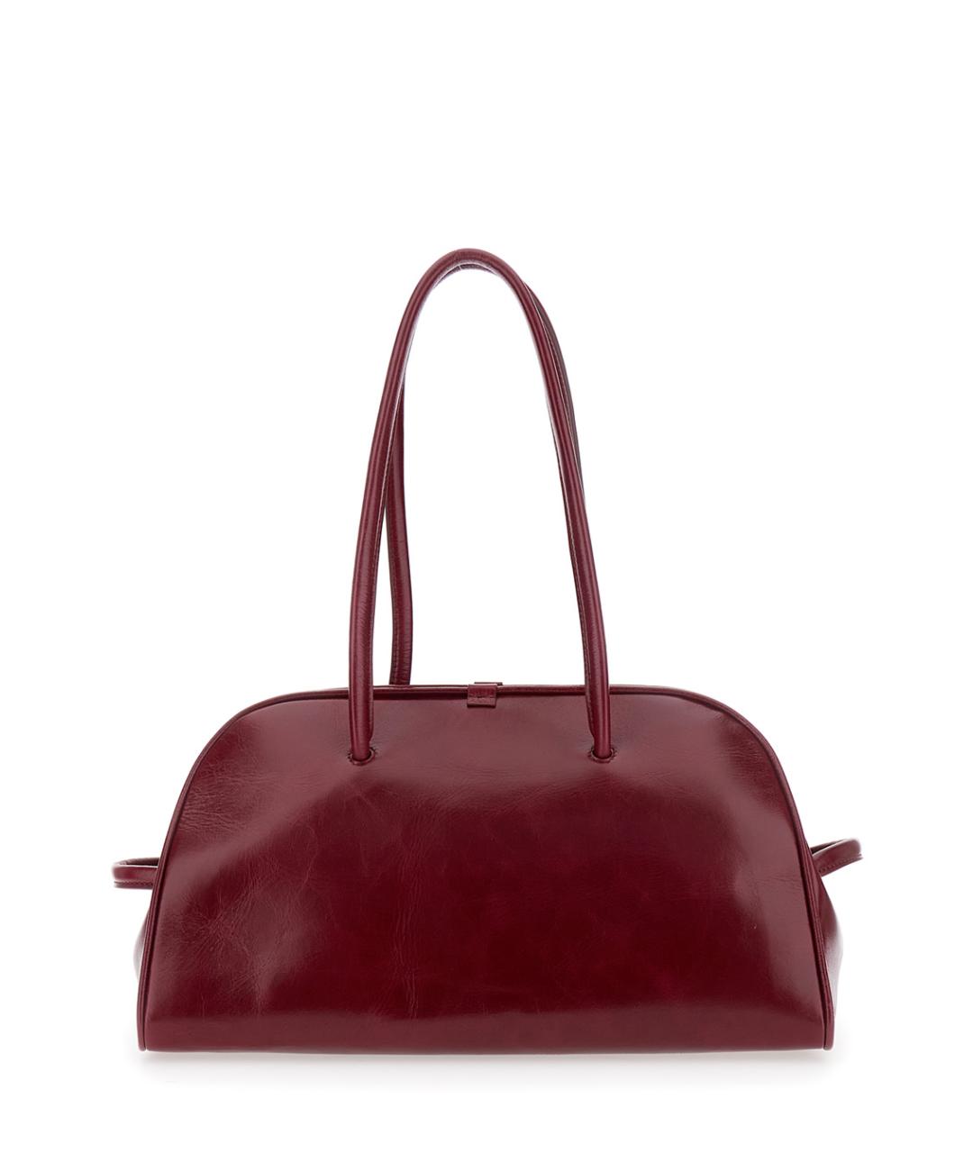 JACQUEMUS Бордовая кожаная сумка тоут, фото 2