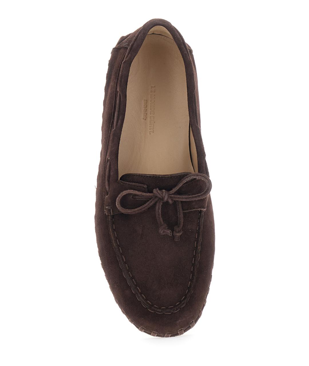LE MONDE BERYL Коричневые замшевые мокасины, фото 4