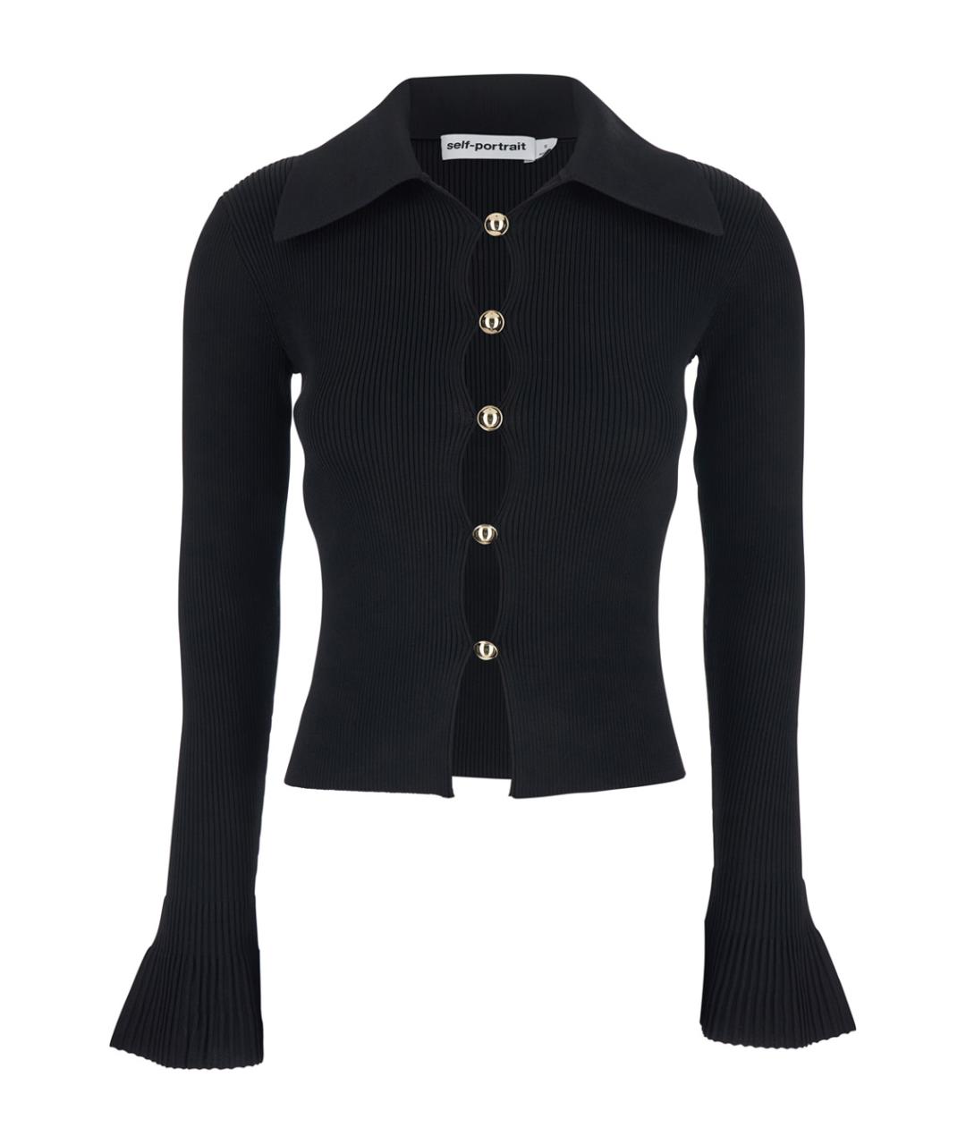 SELF-PORTRAIT Черный вискозный кардиган, фото 1