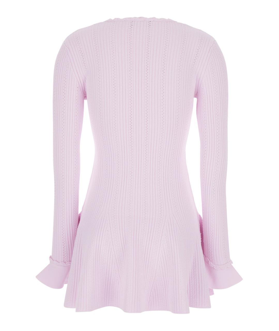 SELF-PORTRAIT Розовое вискозное повседневное платье, фото 2