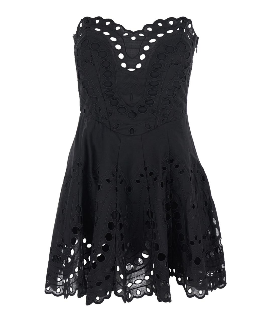 CHARO RUIZ Черное хлопковое повседневное платье, фото 1