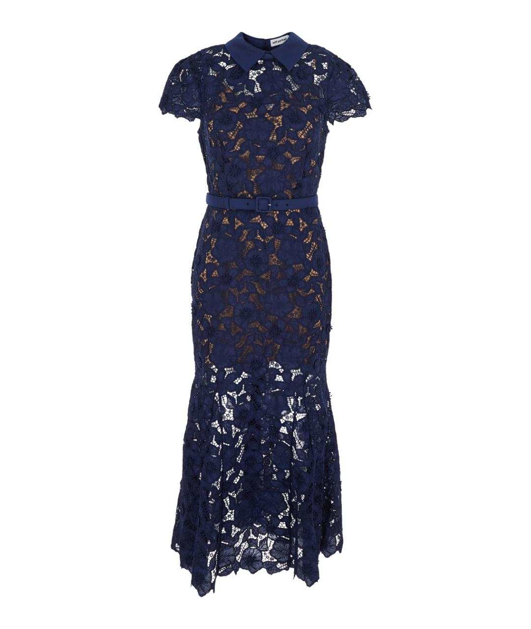 SELF-PORTRAIT Синее полиэстеровое повседневное платье, фото 1