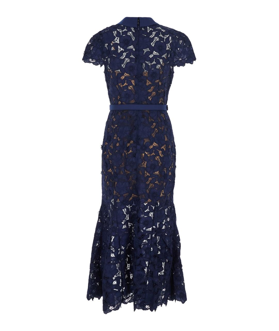 SELF-PORTRAIT Синее полиэстеровое повседневное платье, фото 2