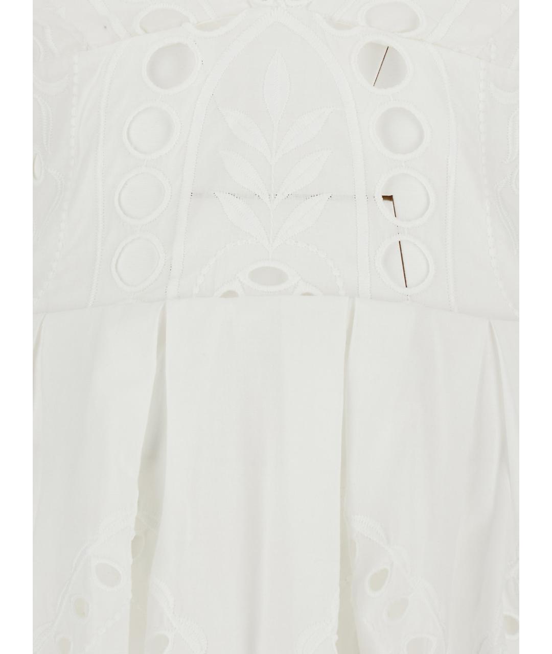 CHARO RUIZ Белое хлопковое повседневное платье, фото 3