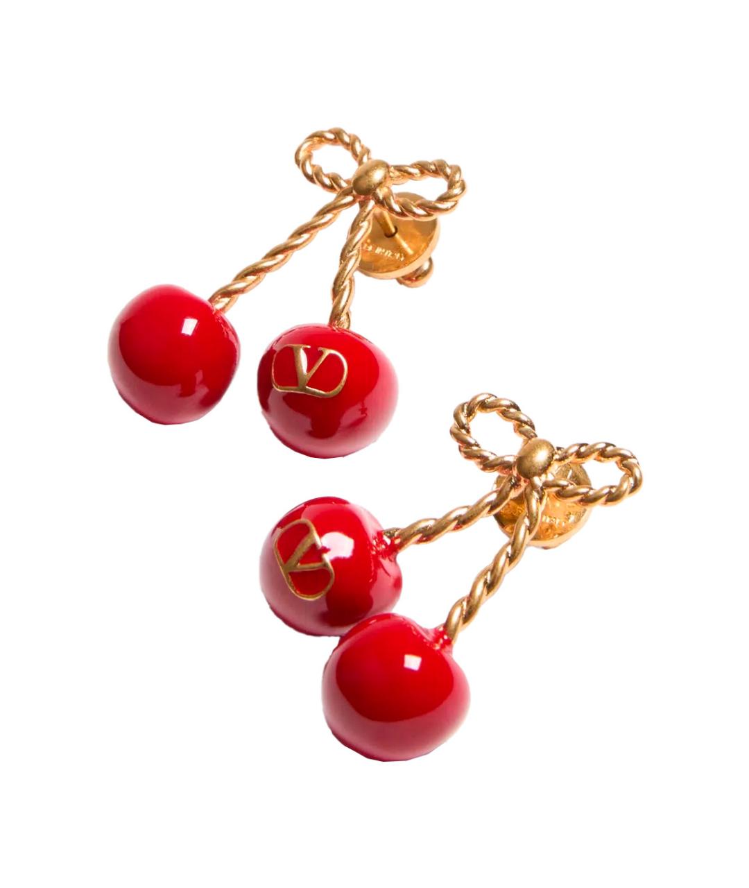 VALENTINO Красные металлические серьги, фото 2