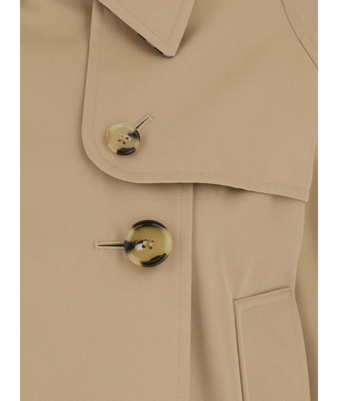 BURBERRY Бежевый хлопковый тренч/плащ, фото 3