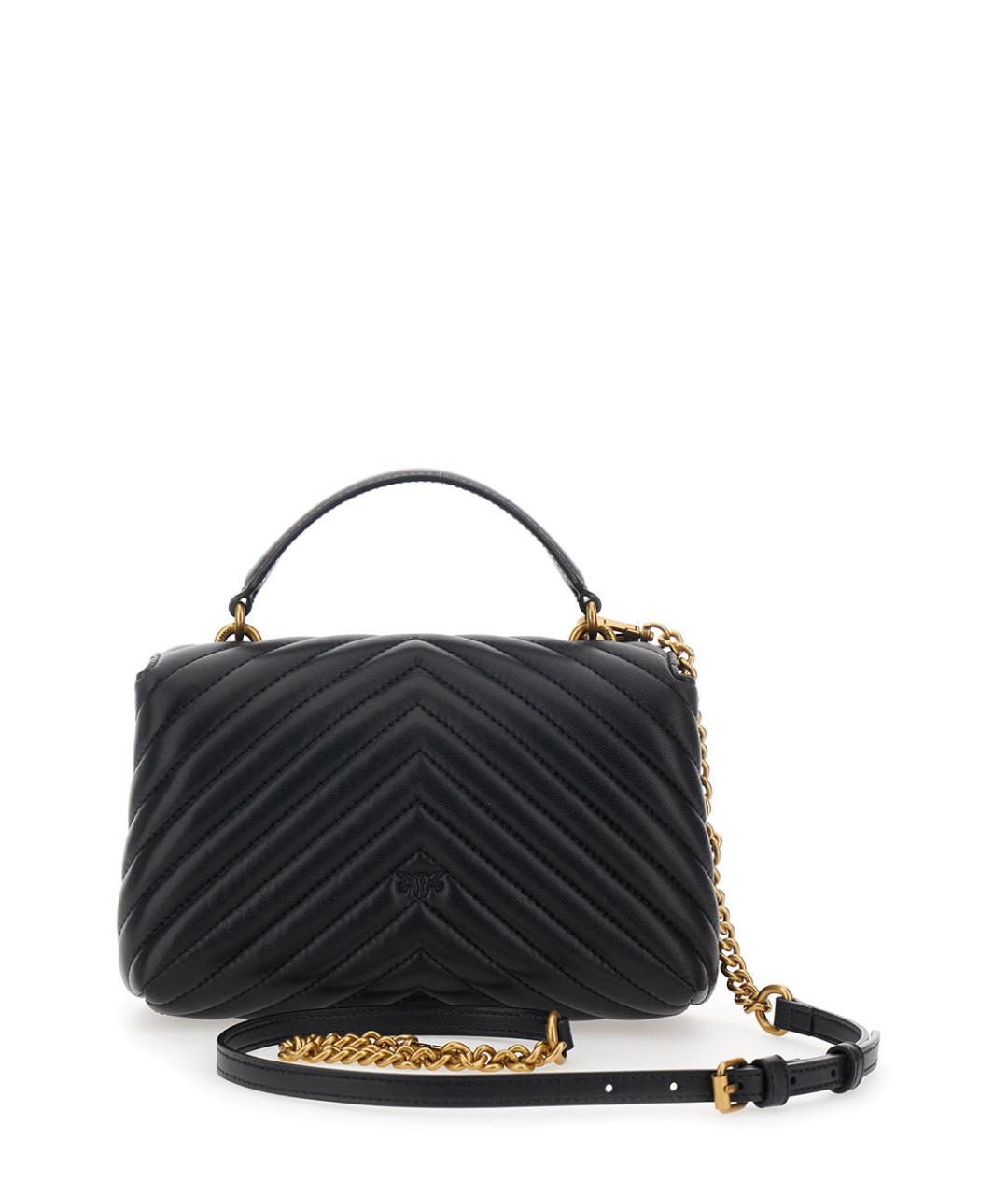 PINKO Черная кожаная сумка через плечо, фото 2