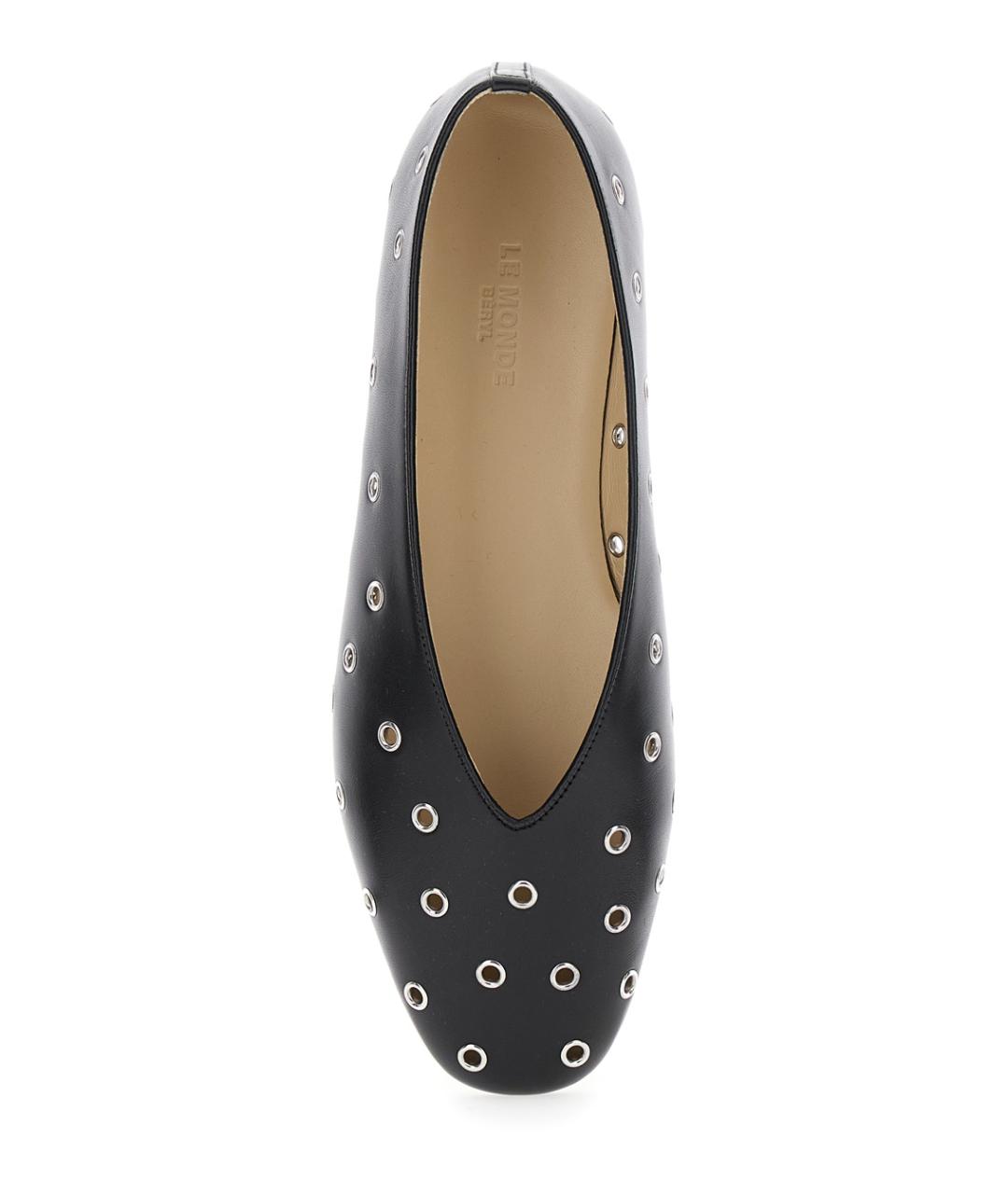 LE MONDE BERYL Черные кожаные балетки, фото 4