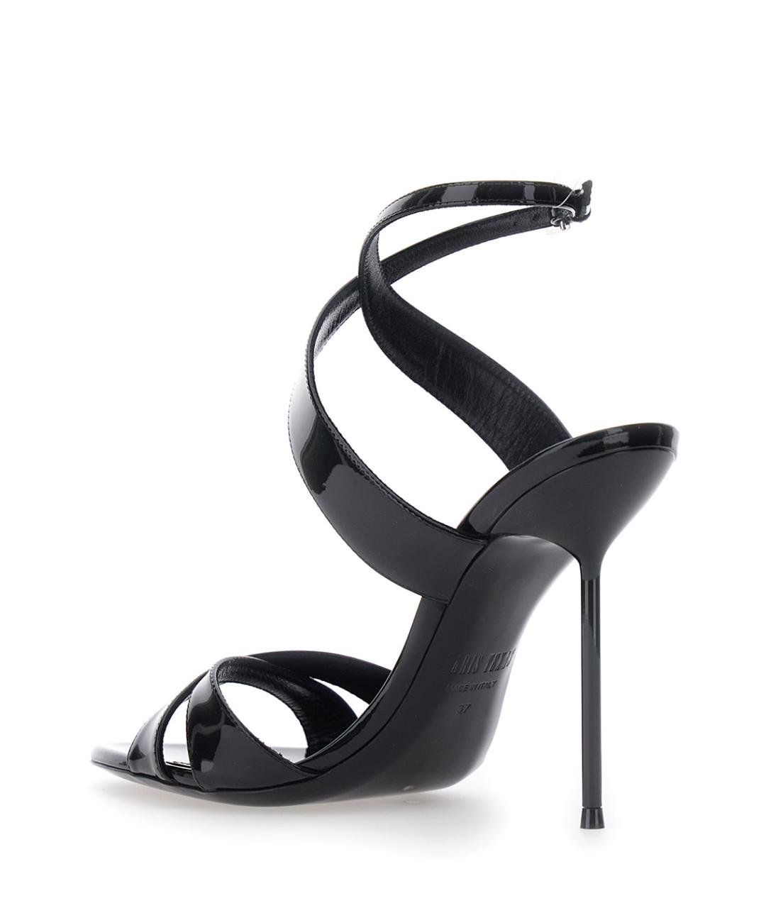 PARIS TEXAS Черные кожаные босоножки, фото 3