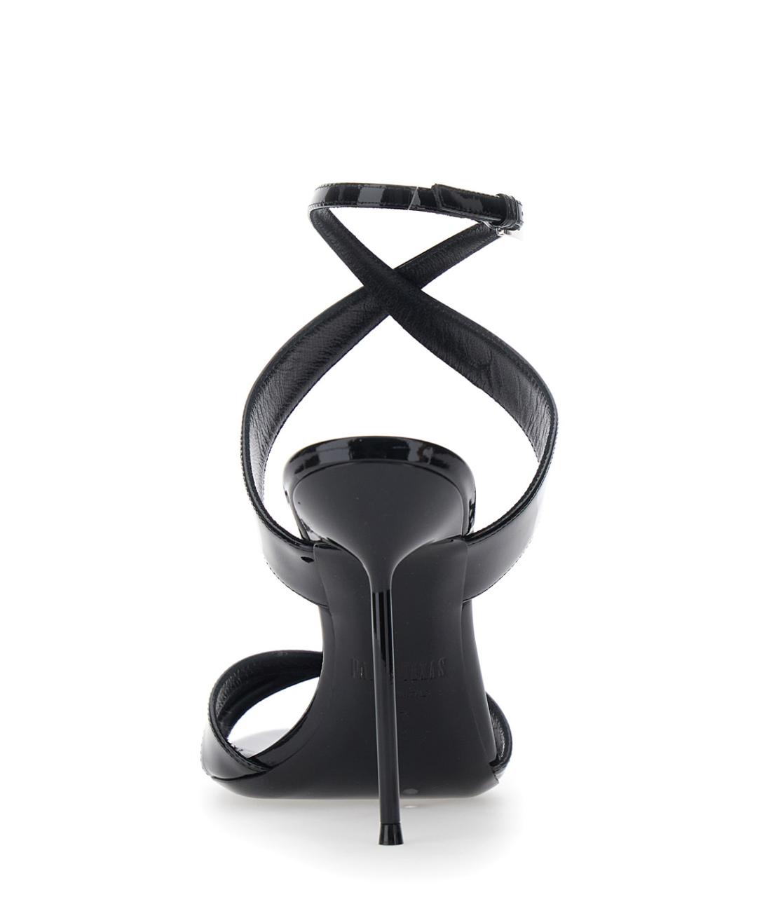 PARIS TEXAS Черные кожаные босоножки, фото 4