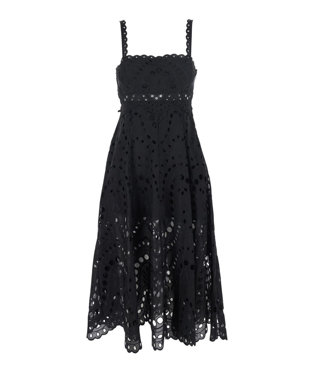 CHARO RUIZ Черное хлопковое повседневное платье, фото 1