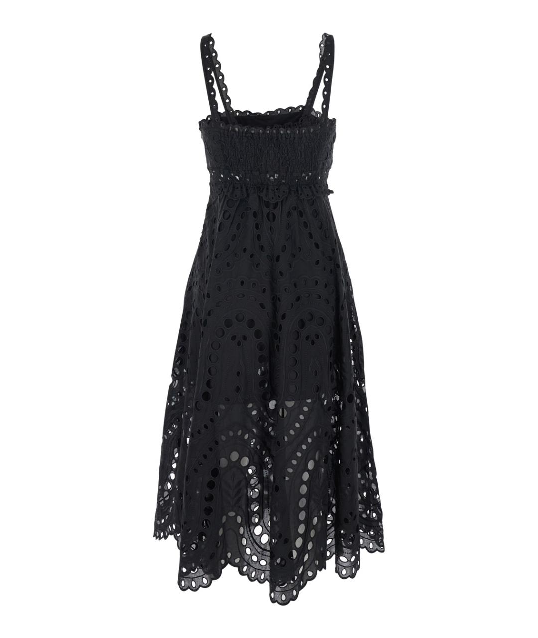 CHARO RUIZ Черное хлопковое повседневное платье, фото 2