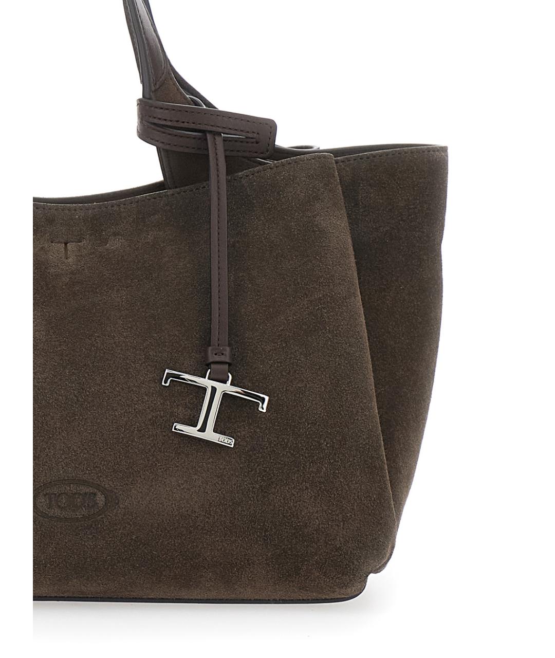 TOD'S Коричневая замшевая сумка тоут, фото 3
