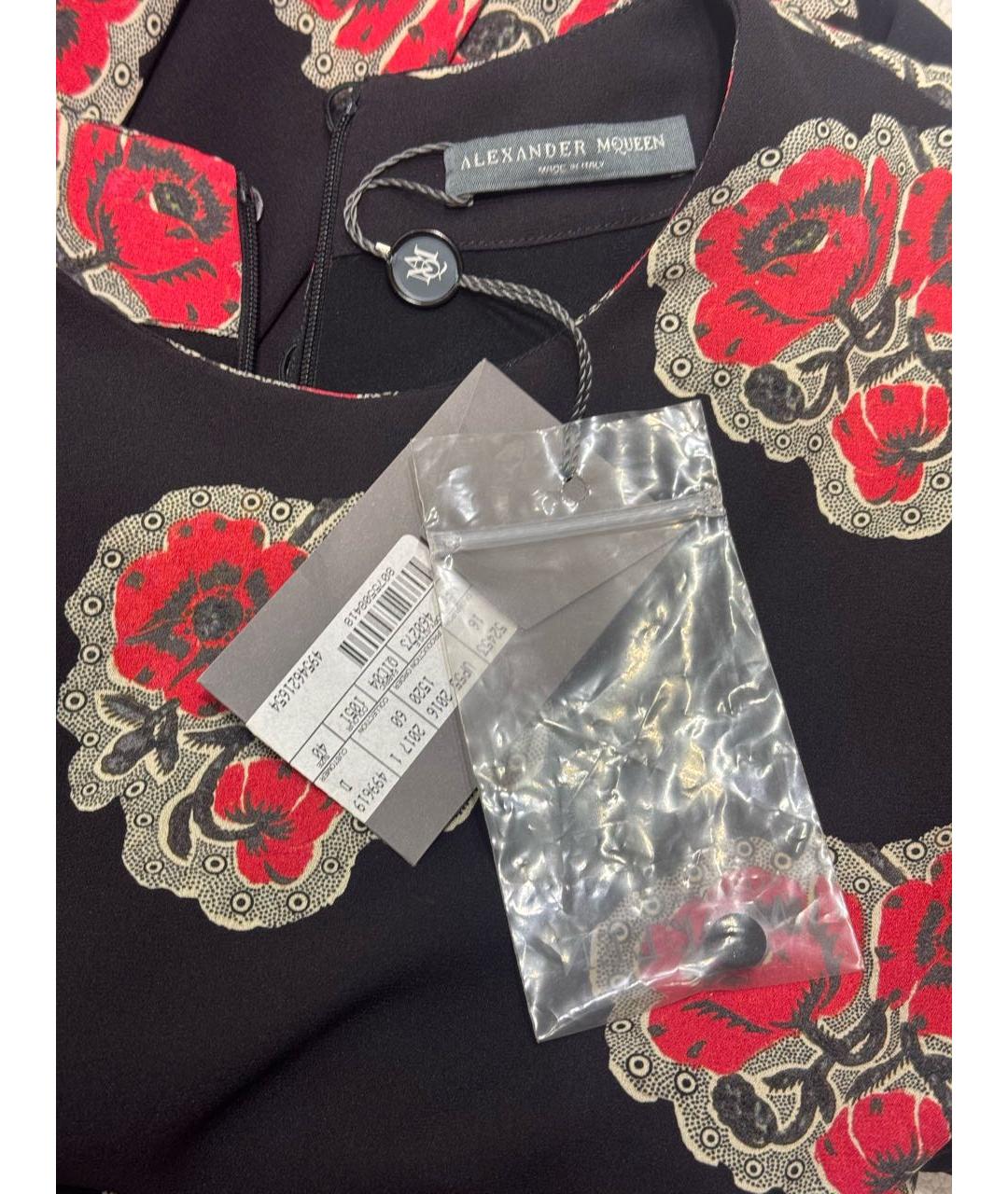 ALEXANDER MCQUEEN Черное шелковое коктейльное платье, фото 7