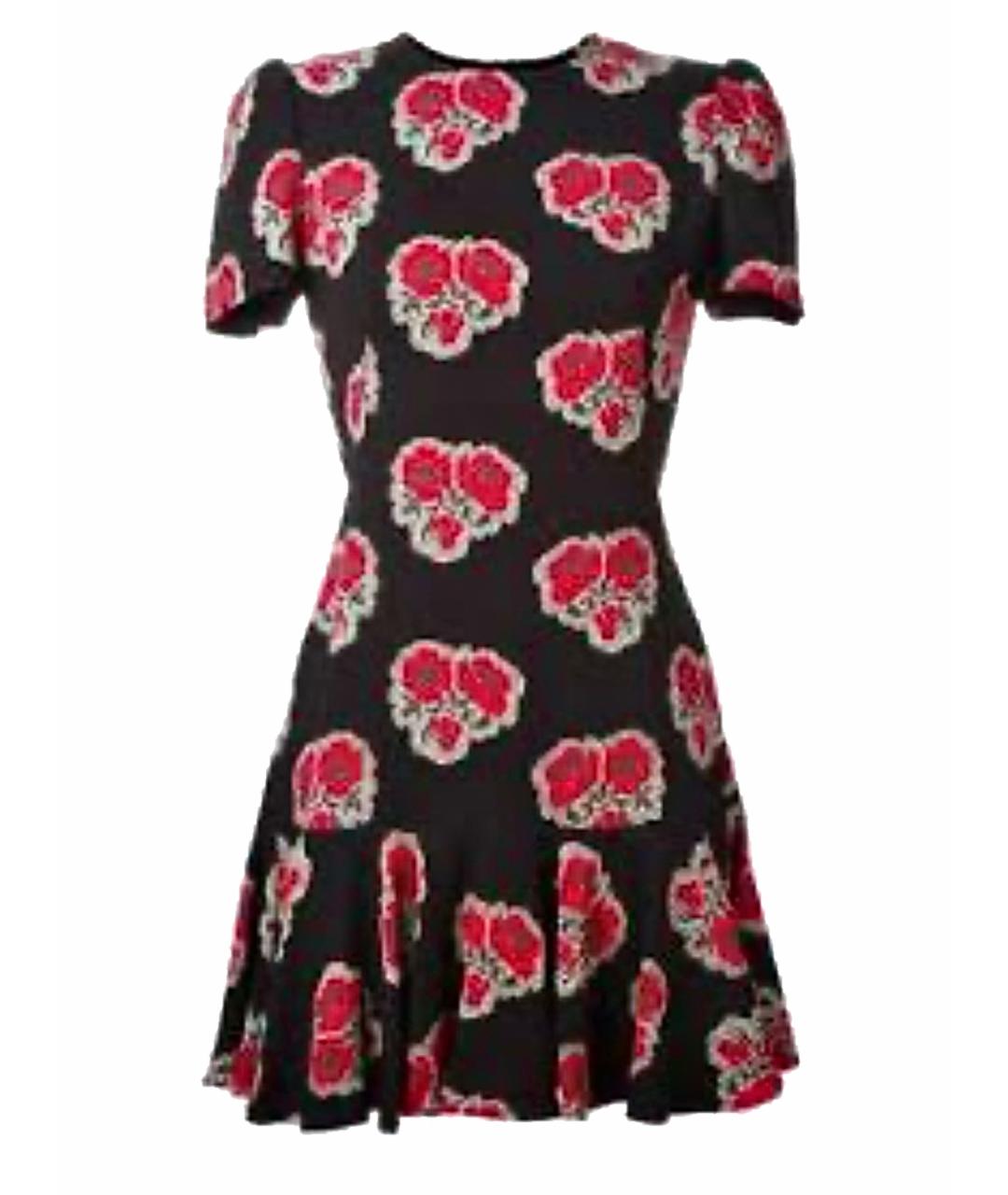 ALEXANDER MCQUEEN Черное шелковое коктейльное платье, фото 1