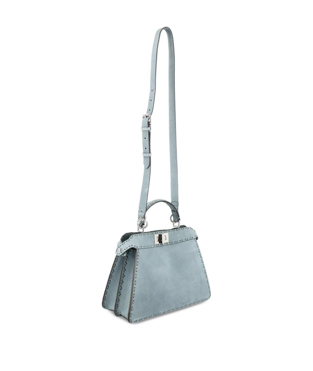 FENDI Голубая кожаная сумка тоут, фото 2