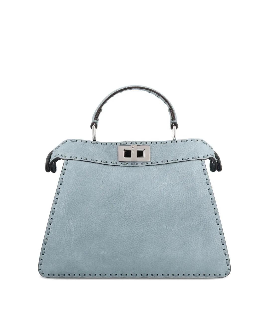 FENDI Голубая кожаная сумка тоут, фото 4