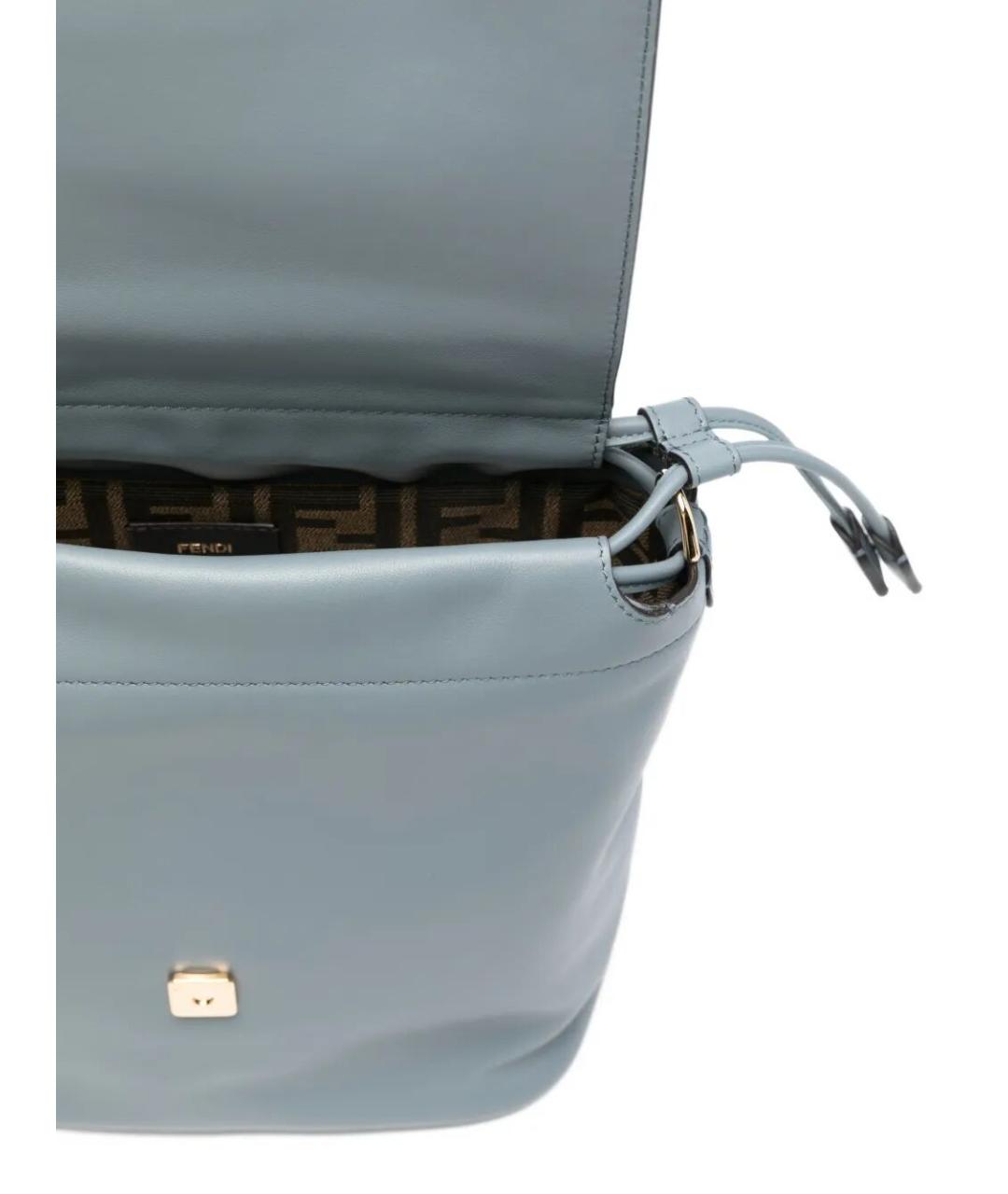 FENDI Голубой кожаный рюкзак, фото 5