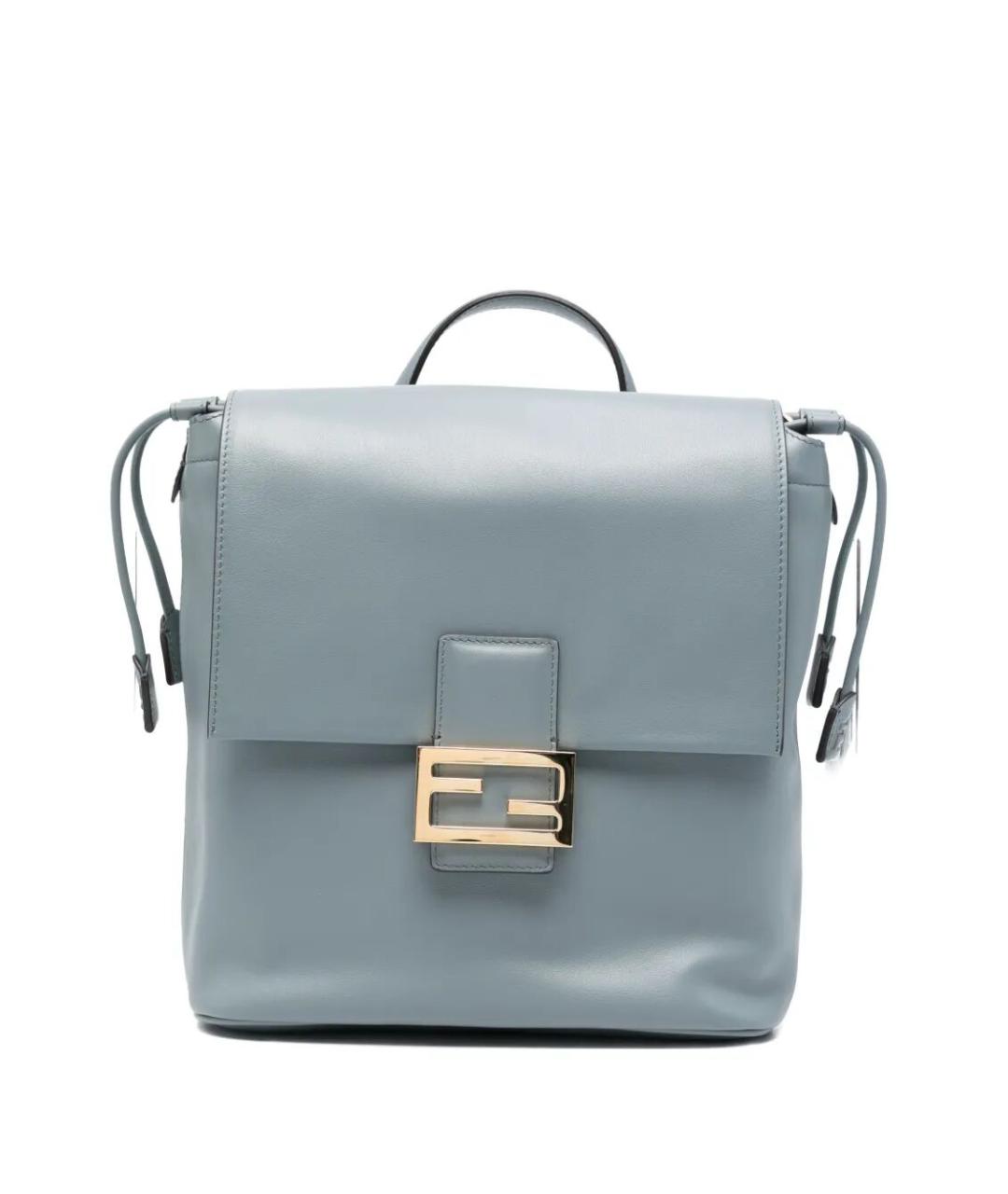 FENDI Голубой кожаный рюкзак, фото 1