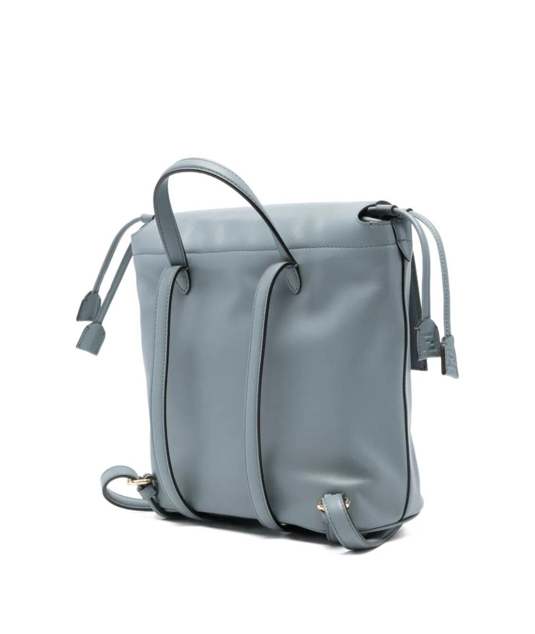 FENDI Голубой кожаный рюкзак, фото 3