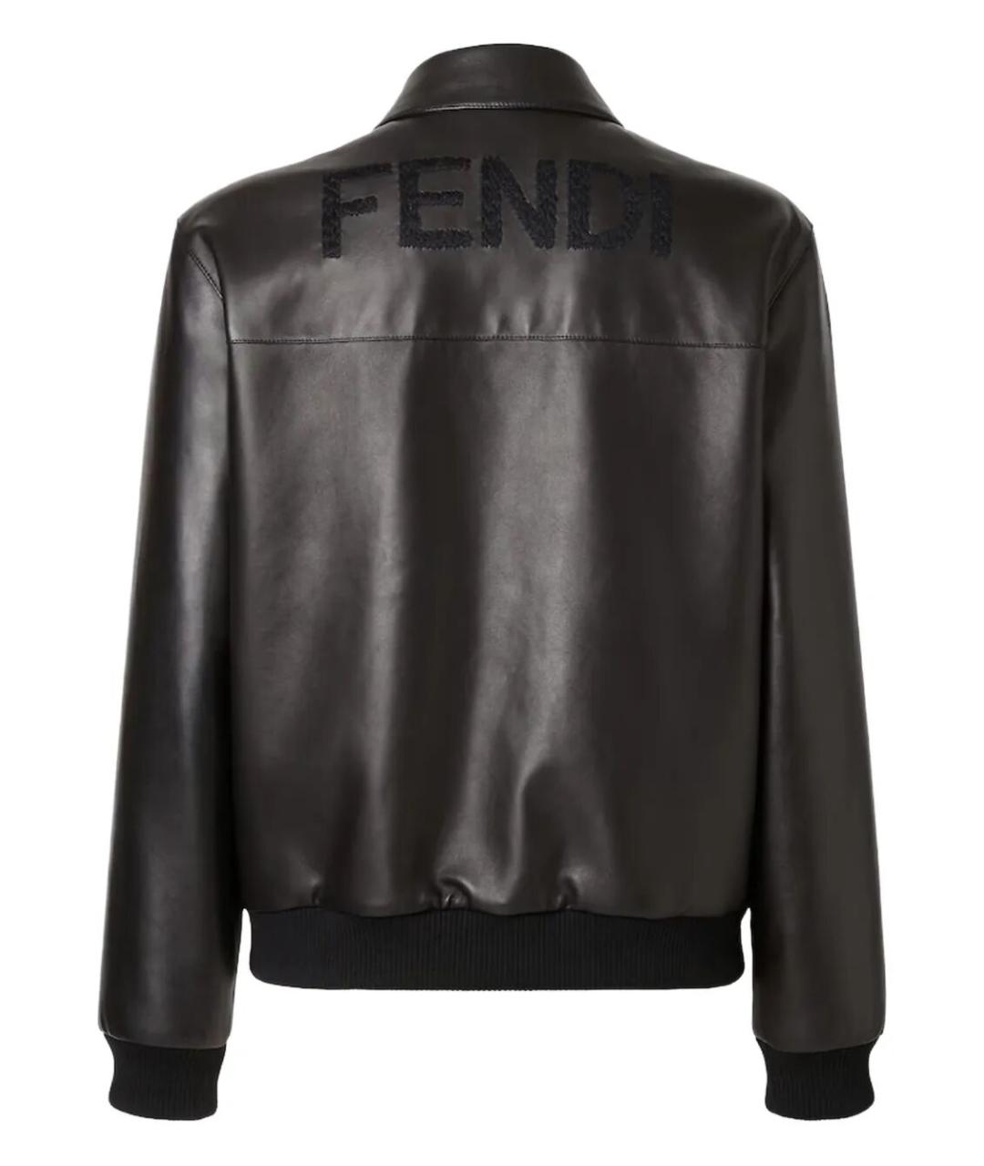 FENDI Черная кожаная куртка, фото 2