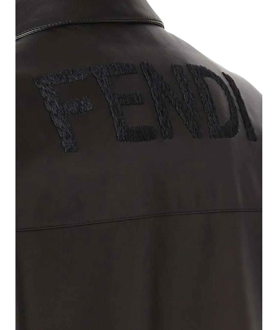 FENDI Черная кожаная куртка, фото 3