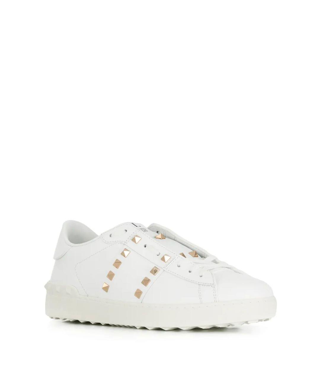 VALENTINO Белые кожаные низкие кроссовки / кеды, фото 2