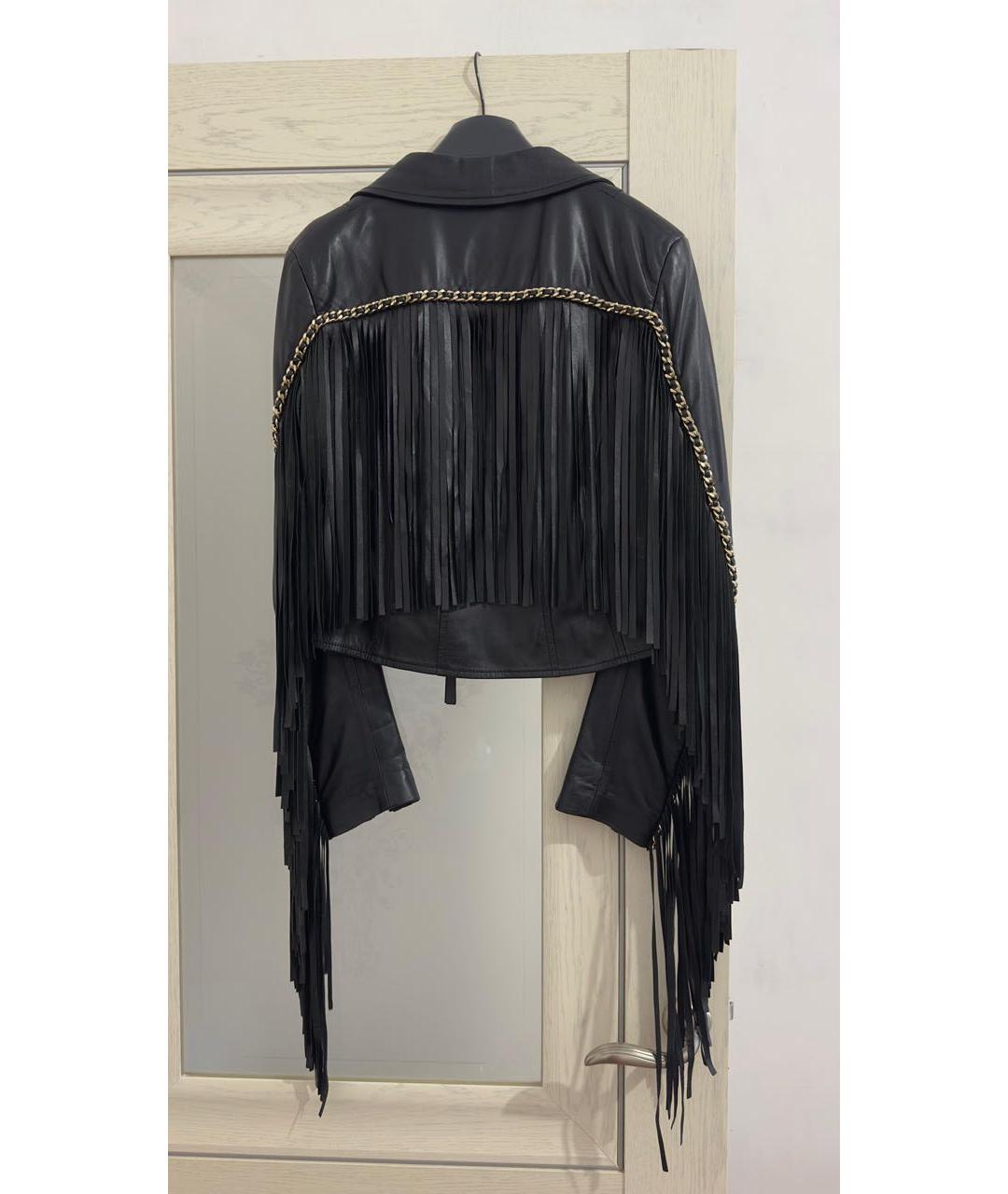 ELISABETTA FRANCHI Черная кожаная куртка, фото 2