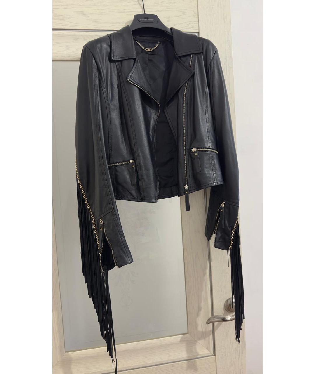 ELISABETTA FRANCHI Черная кожаная куртка, фото 8