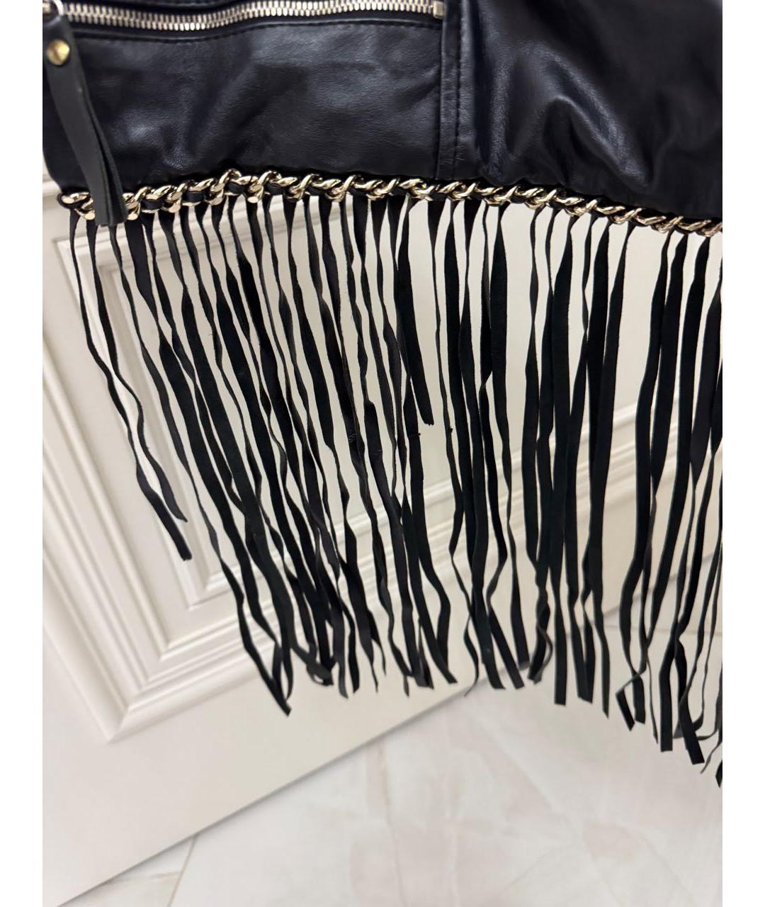 ELISABETTA FRANCHI Черная кожаная куртка, фото 7