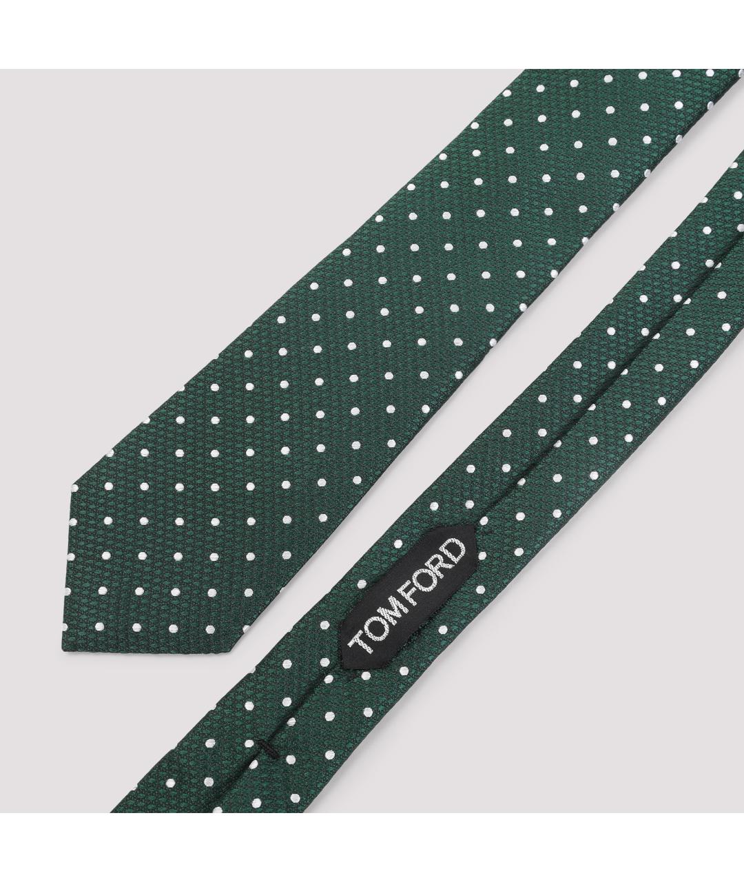 TOM FORD Зеленый шелковый галстук, фото 2