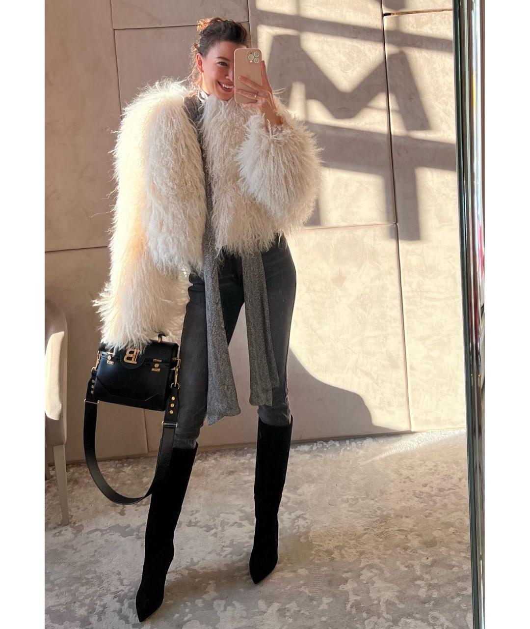 ELEVENTY Белая меховая шуба, фото 2