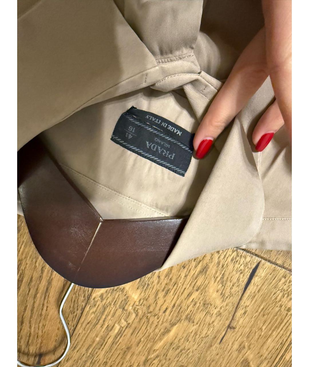 PRADA Бежевая хлопковая кэжуал рубашка, фото 3