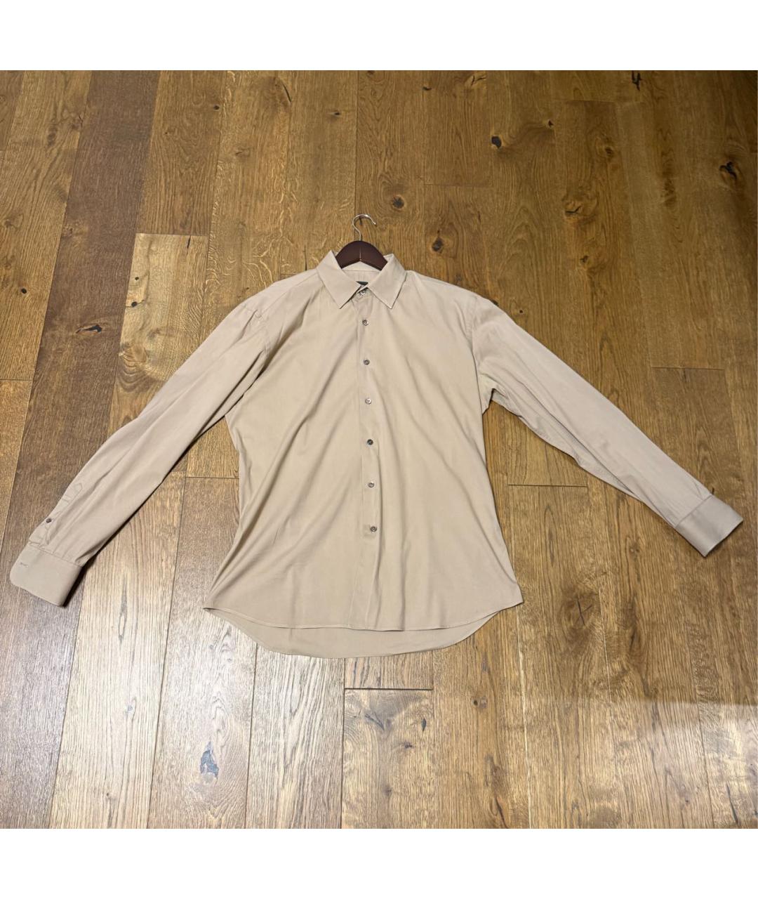 PRADA Бежевая хлопковая кэжуал рубашка, фото 6