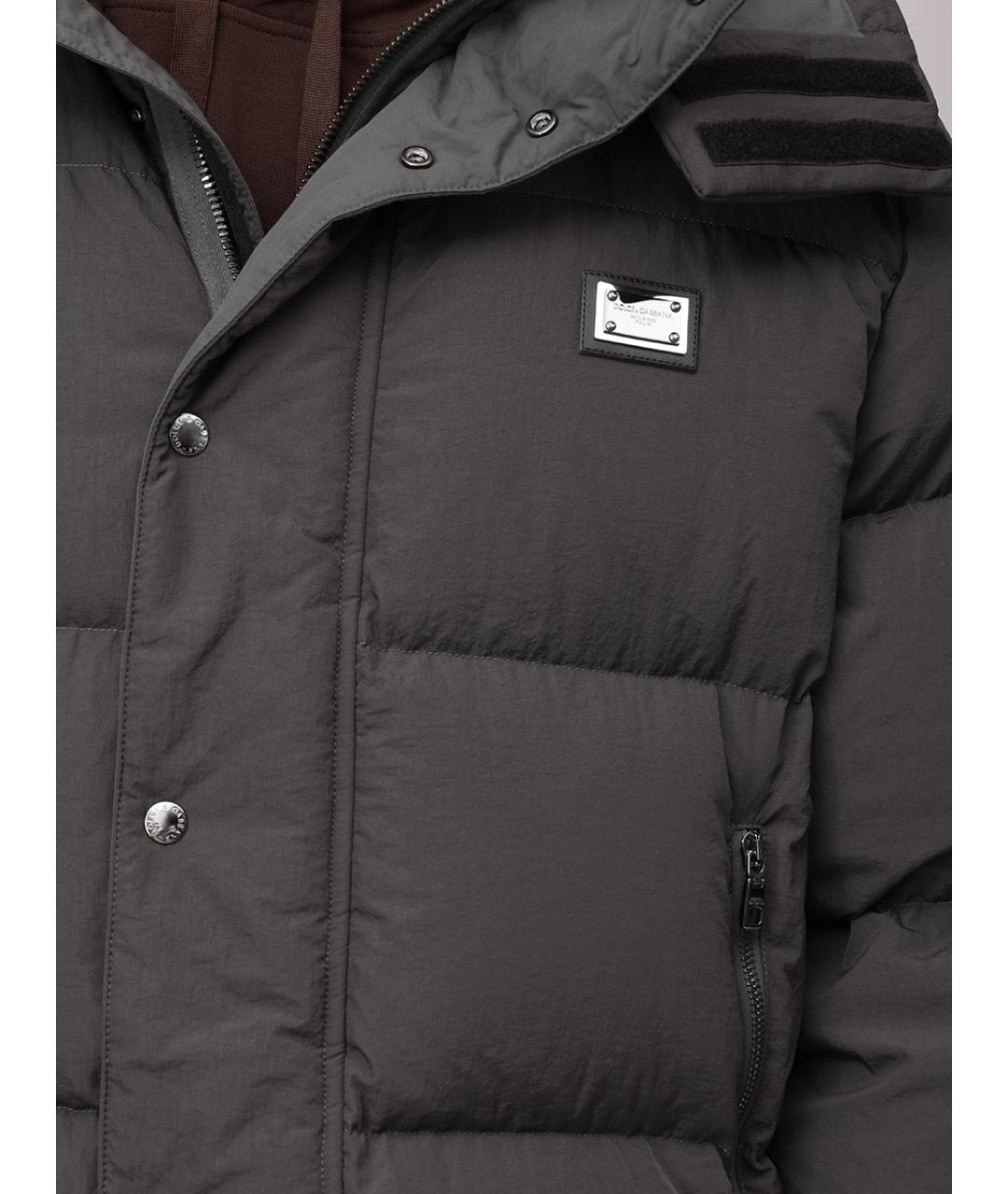 DOLCE&GABBANA Серый пуховик, фото 5