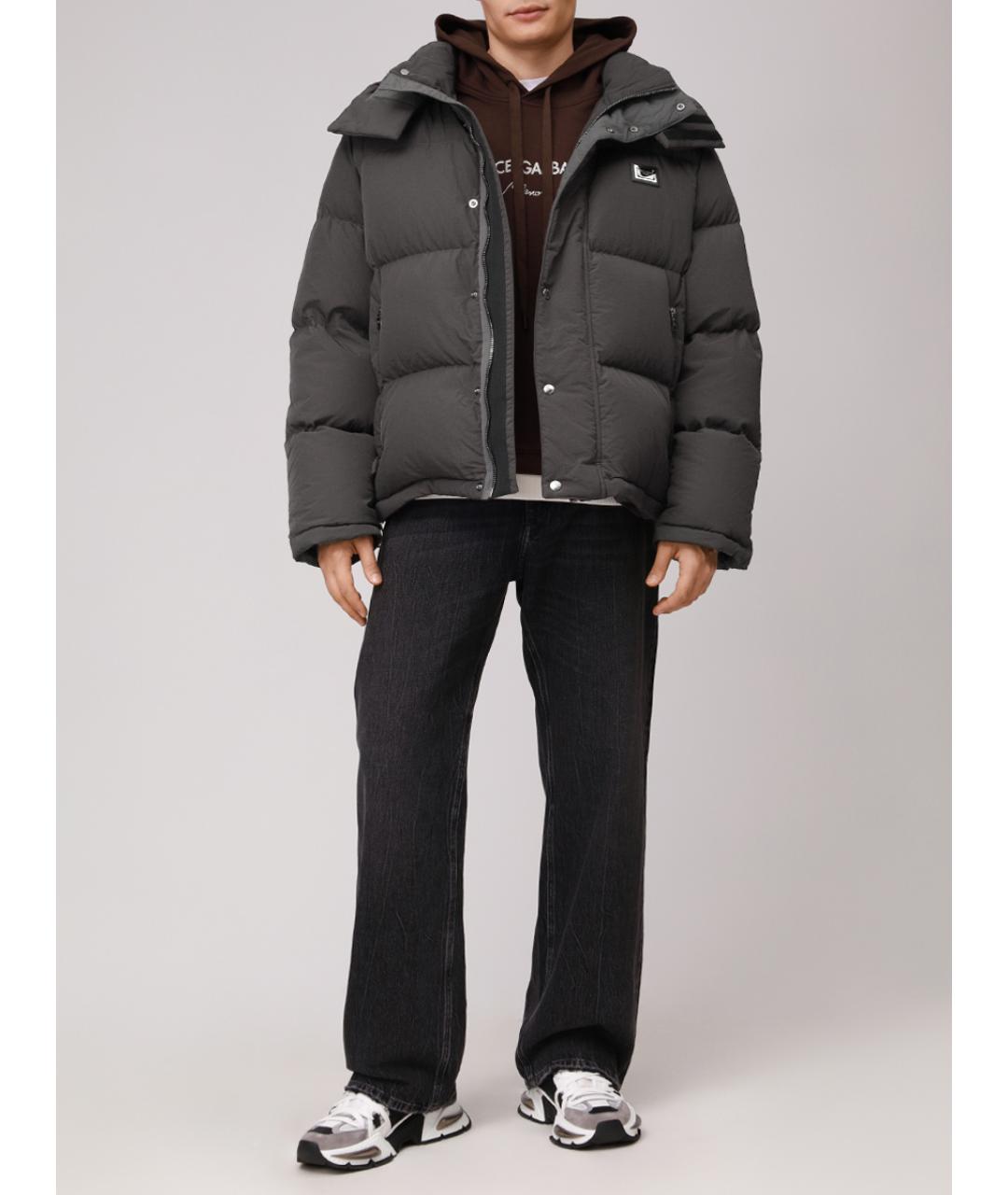 DOLCE&GABBANA Серый пуховик, фото 2