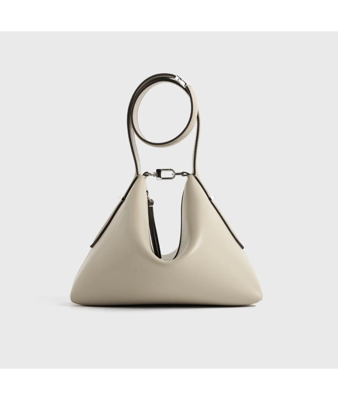 TOTEME Бежевая кожаная сумка с короткими ручками, фото 5