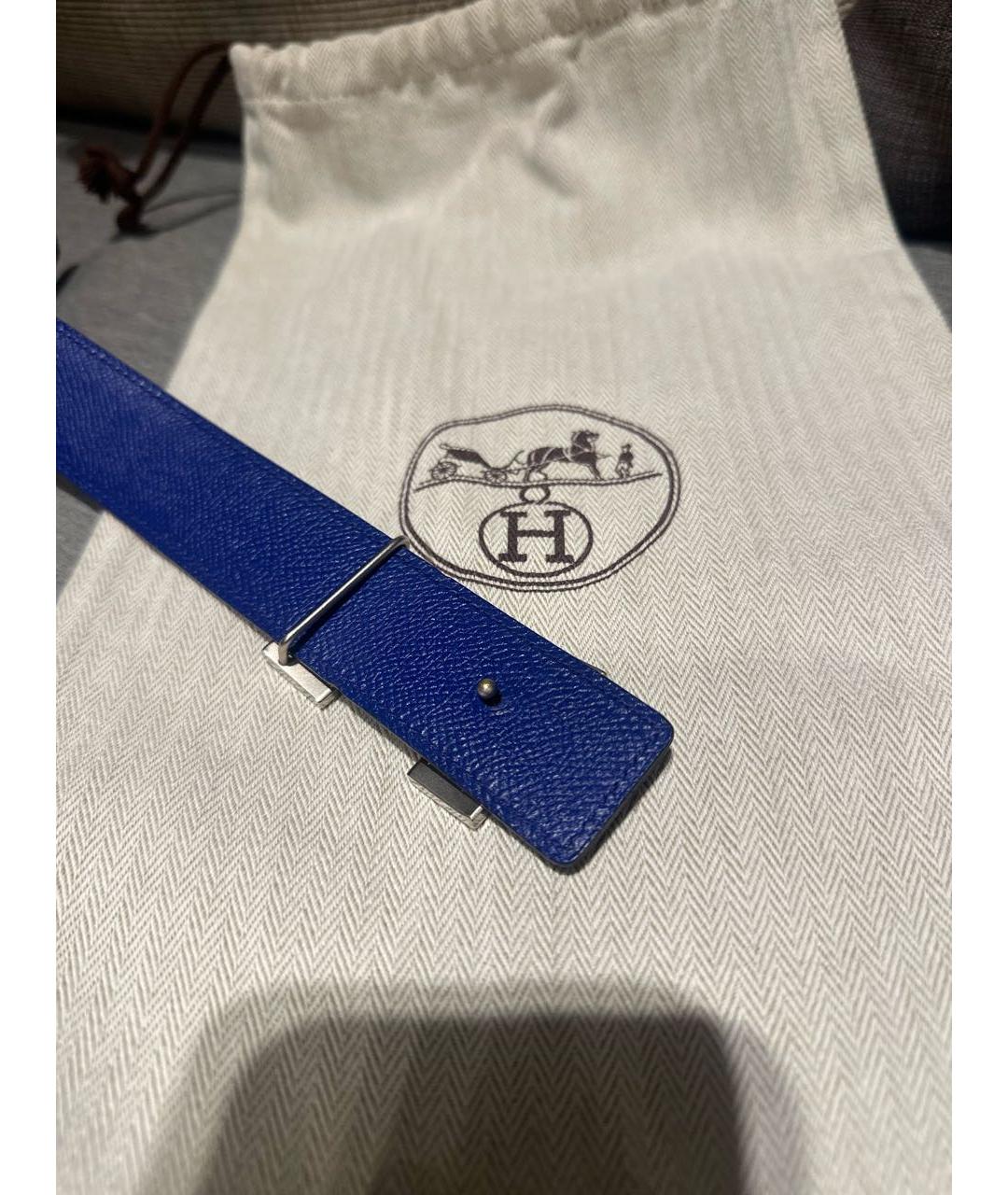 HERMES Бордовый кожаный ремень, фото 2