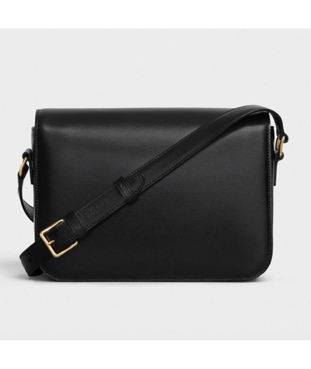CELINE Черная кожаная сумка через плечо, фото 3