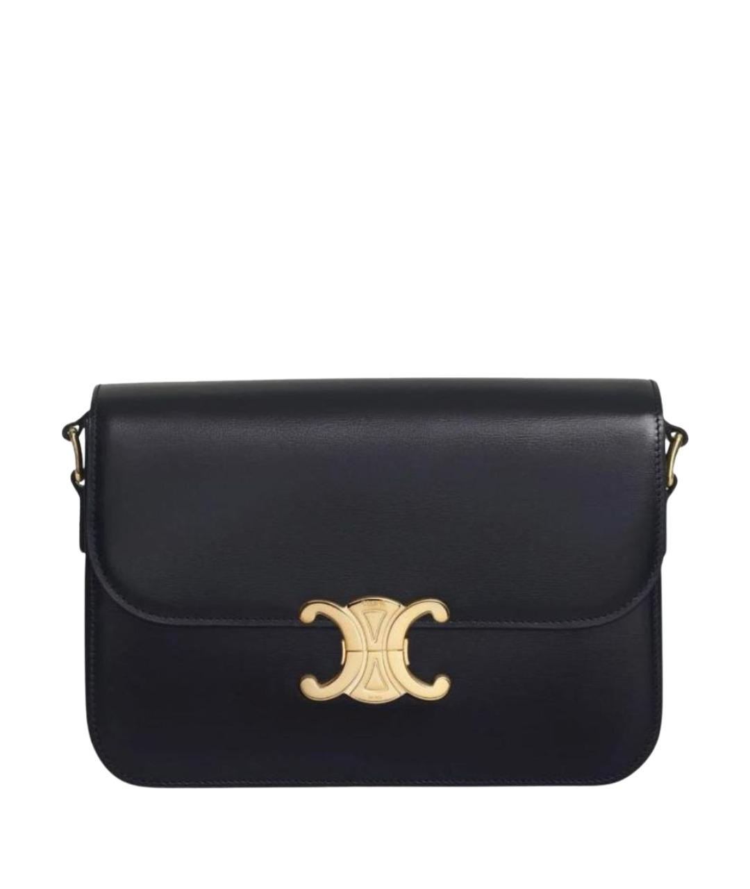 CELINE Черная кожаная сумка через плечо, фото 1