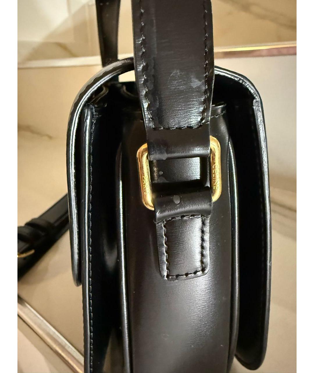 CELINE Черная кожаная сумка через плечо, фото 7