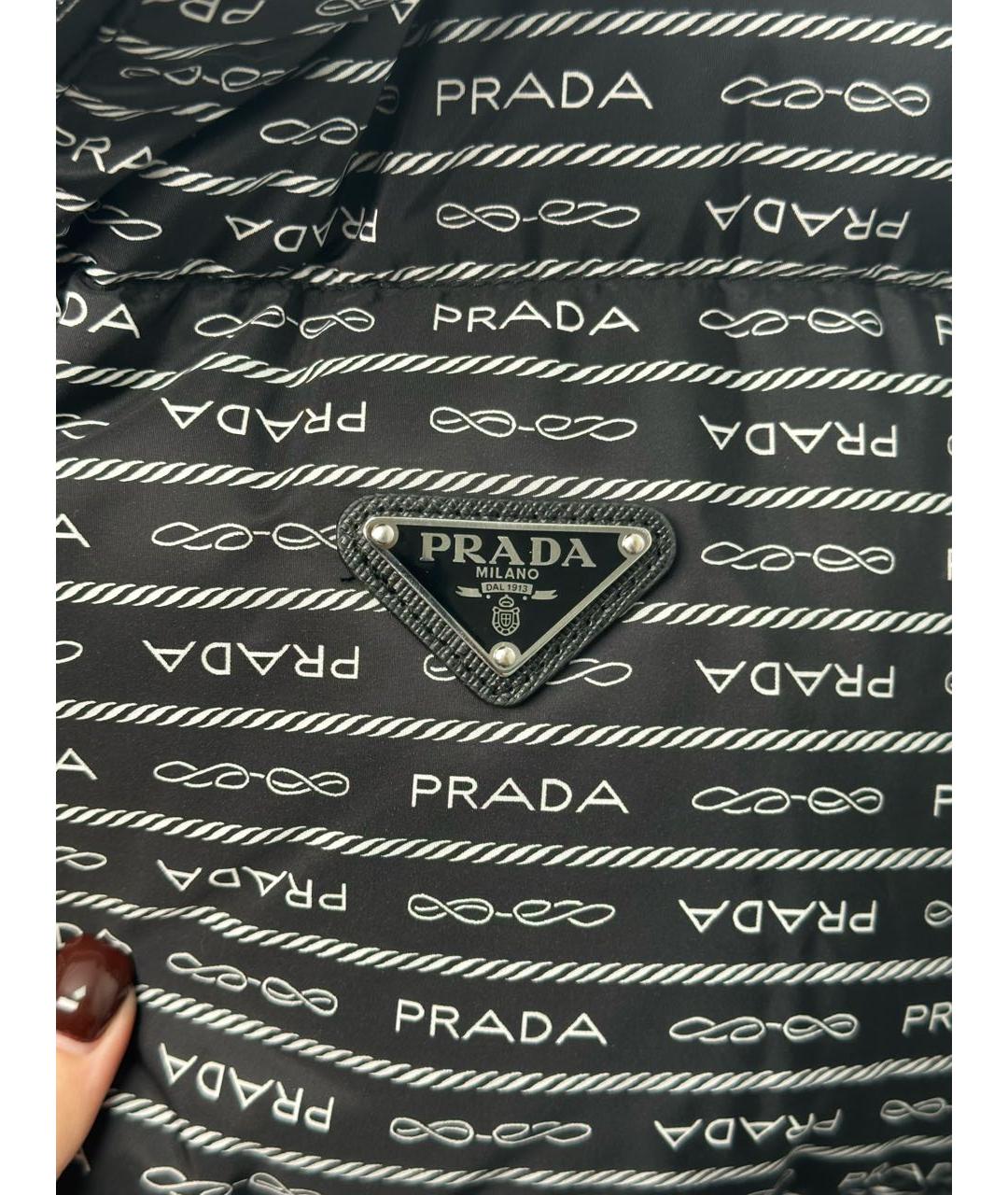 PRADA Черный полиамидовый пуховик, фото 7