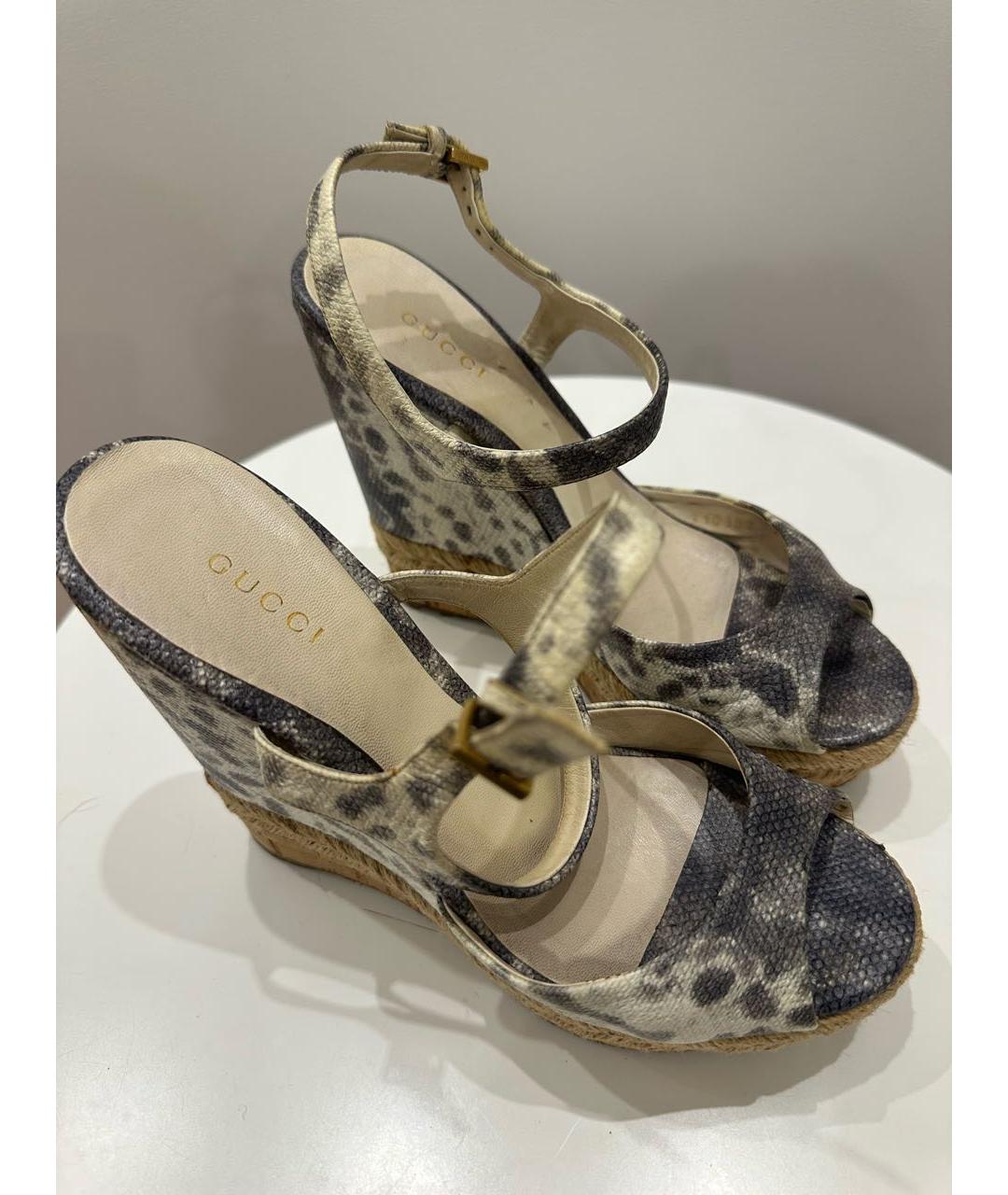 GUCCI Мульти кожаные босоножки, фото 3