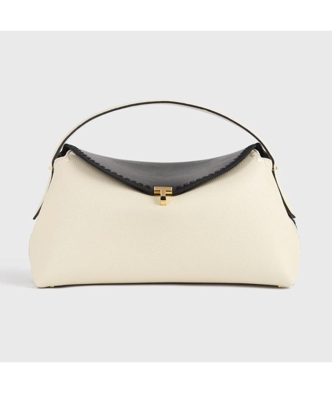 TOTEME Бежевая кожаная сумка с короткими ручками, фото 5