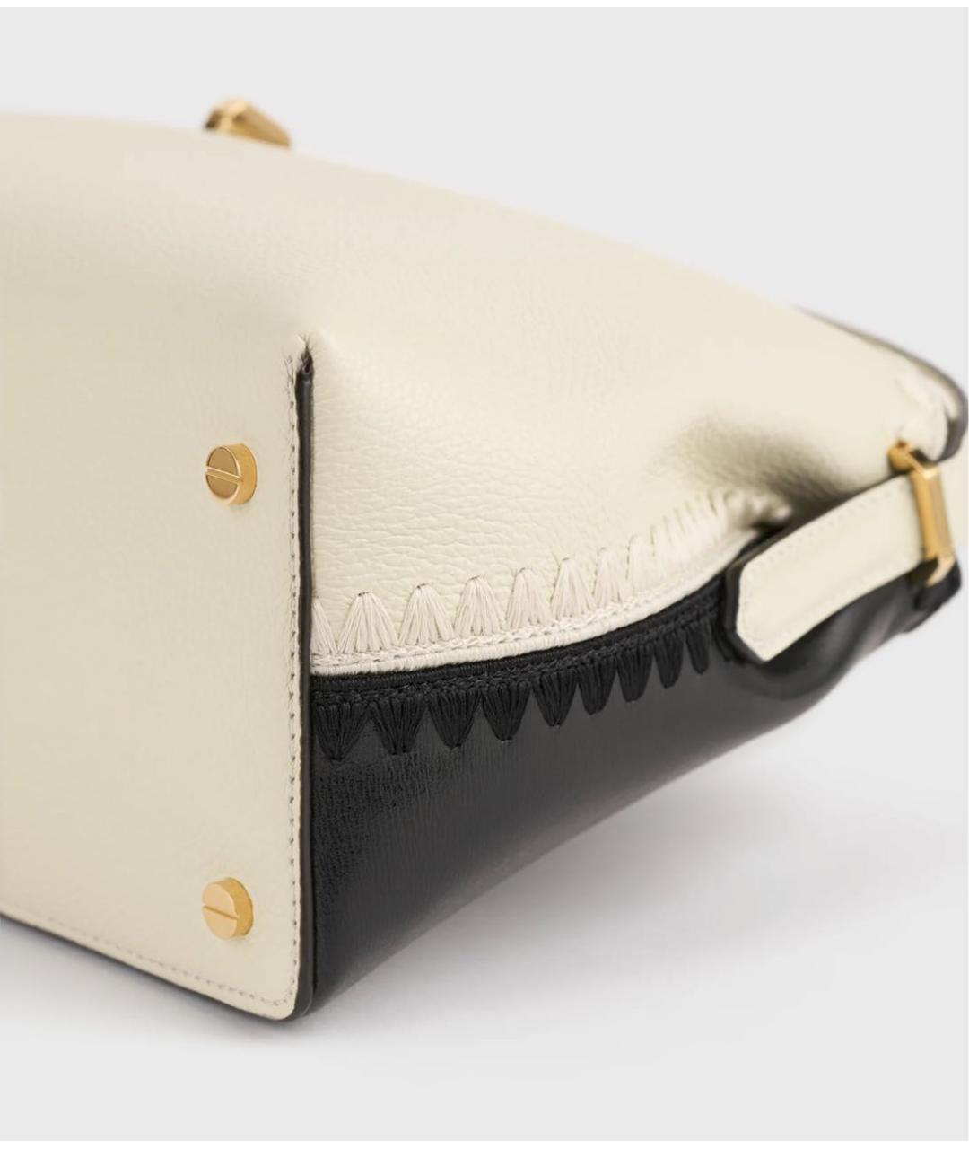 TOTEME Бежевая кожаная сумка с короткими ручками, фото 4