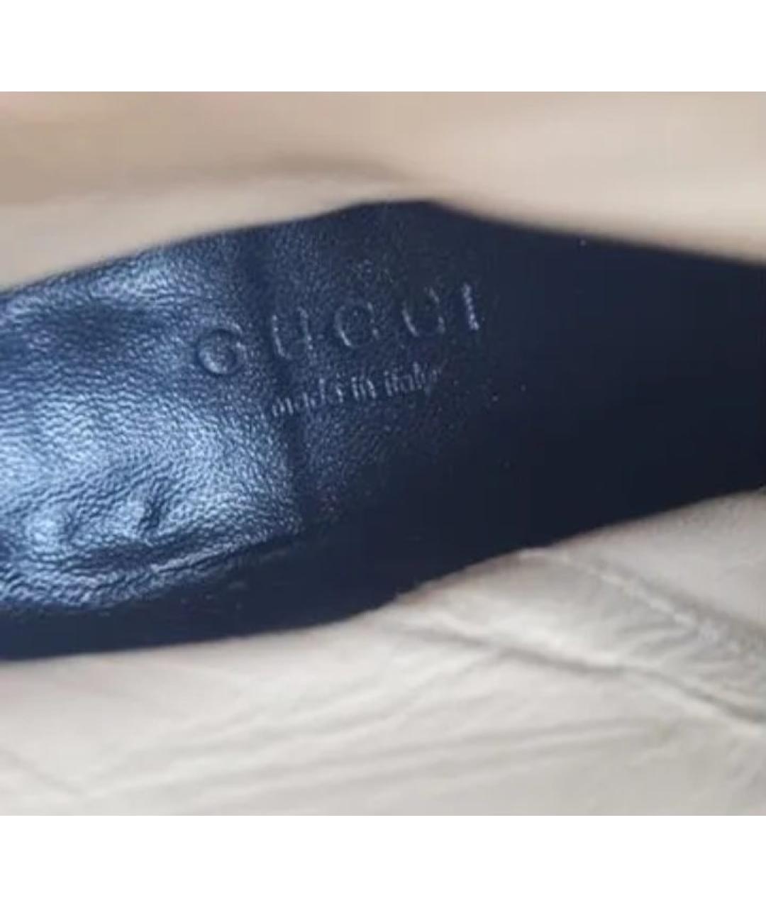 GUCCI Черные кожаные ботильоны, фото 6