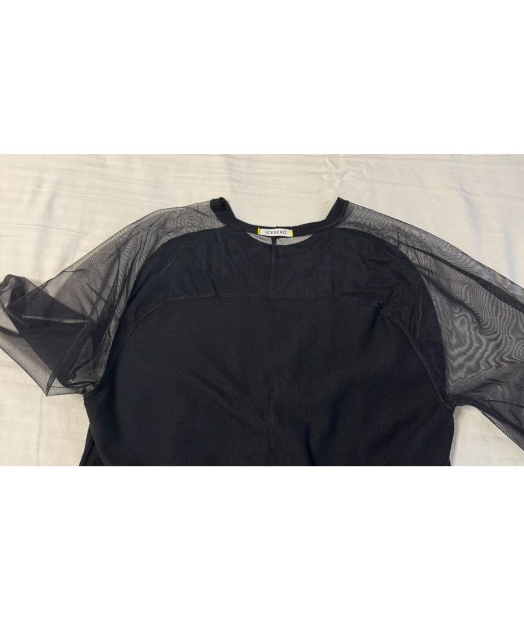 ICEBERG Черный шерстяной джемпер / свитер, фото 3