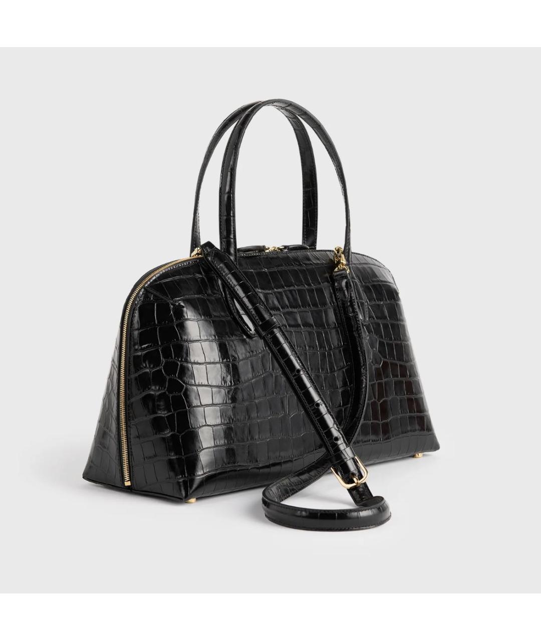 TOTEME Черная кожаная сумка через плечо, фото 3